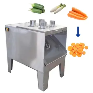Endüstriyel otomatik paslanmaz çelik elma kesme makinesi meyve sebze yeşil soğan patates havuç yuvarlak dilimleme makinesi