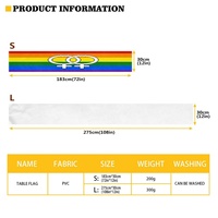 Chemin de table en polyester personnalisé avec motif arc-en-ciel lesbien, idéal pour la décoration de cuisine et l'agencement de table