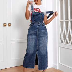 <span class=keywords><strong>Abito</strong></span> Casual da donna in Denim Patchwork <span class=keywords><strong>abito</strong></span> in Denim Modulare alla coscia <span class=keywords><strong>abito</strong></span> <span class=keywords><strong>lungo</strong></span> in <span class=keywords><strong>jeans</strong></span> Denim - Product Image 3