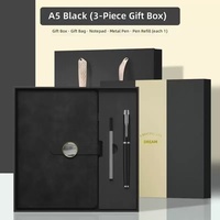 Carnet de notes A5 personnalisé en cuir PU, coffret cadeau d'entreprise avec reliure thermique, style professionnel, doté d'un fermoir magnétique