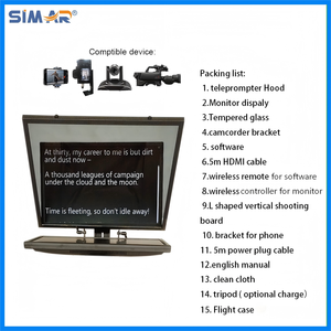 Simar Téléprompteur portable 20 pouces pour tablette, meilleur téléprompteur de discours économique pour caméra PTZ - Product Image 6