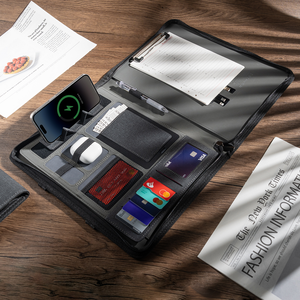 Portafolio con Cargador y Banco de Energía de 8000mAh, Directo de Fábrica, Carga Inalámbrica para Documentos, Teléfono y Tablet, Ideal para Negocios - Product Image 3