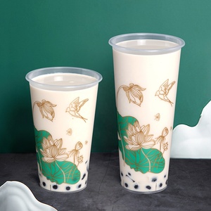 أكواب بلاستيكية شفافة مطبوعة بشعار مخصص مع غطاء للعصير والحليب والبوبا سعة 16 أونصة من البولي بروبيلين - Product Image 6