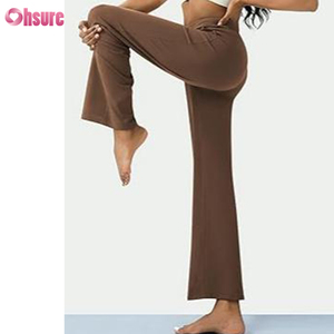 Pantalon de sport pour <span class=keywords><strong>femme</strong></span>, coupe droite, 80% nylon 20% élasthanne, 220 grammes, doux et léger, taille élastique - Product Image 4