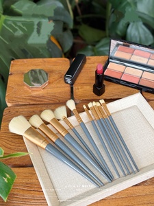 Ensemble de 10 pinceaux de maquillage synthétiques professionnels de qualité supérieure, pour fond de teint, anticernes, poudre, blush, sourcils, pinceau éventail, idéal pour les voyages - Product Image 2