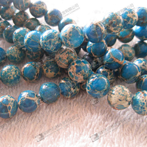 Cuenta de piedras preciosas barata, <span class=keywords><strong>Jaspe</strong></span> imperial, color <span class=keywords><strong>azul</strong></span>, cuenta redonda de 6mm para hacer pulseras - Product Image 2