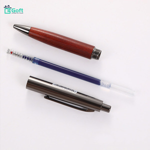 Bolígrafo de madera maciza con mecanismo de pulsación y logotipo grabado, bolígrafo de gel de sándalo y bolígrafo promocional publicitario para empresas, en stock. - Product Image 6