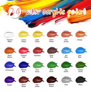 Không Độc Hại 24 Màu Sắc Phong Phú Sơn 7Pcs Sơn Bàn Chải 3 Bức Tranh Sơn Hoàn Chỉnh Acrylic Sơn Thiết Lập Với Bảng Màu Dao Miếng Bọt Biển Cho Bức Tranh - Product Image 3