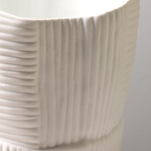 Vases en porcelaine de Style chaud <span class=keywords><strong>pour</strong></span> fleurs décor à la maison minimaliste avec <span class=keywords><strong>Vase</strong></span> blanc mat géométrique rayé céramique Pot de fleur jardinières - Product Image 4