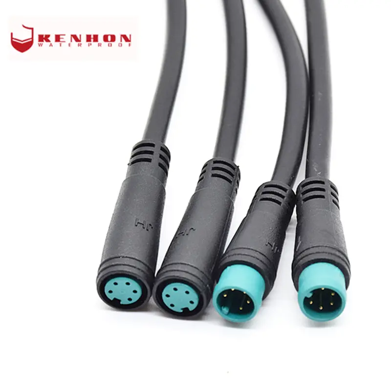 Kenhon OEM M6 Mini Cable Plug 2 3 4 5 6 Pin IP65 IP66 IP67 IP68 DC Intelligent Product Bicycle Electrical Waterproof Connector