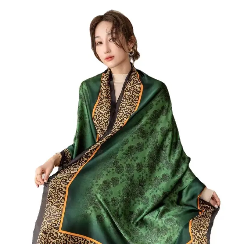 Women's Imitated silk Long Scarf Fashion Designer Scarf Light Weight Wraps Headscarf Printed Brand Silk Scarves