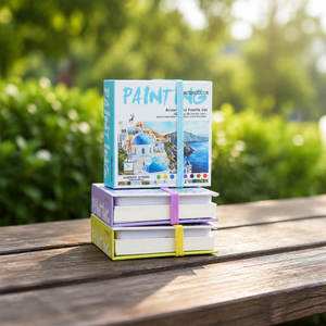 <span class=keywords><strong>Kit</strong></span> de peinture <span class=keywords><strong>aquarelle</strong></span> portable de <span class=keywords><strong>voyage</strong></span> avec 8 couleurs intégrées, pinceau, carnet de croquis pour la peinture artistique, le journal et le dessin - Product Image 2