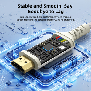 Câble blanc USB C <span class=keywords><strong>vers</strong></span> <span class=keywords><strong>HDMI</strong></span> de 2 mètres 4K30Hz Coque en aluminium Nylon tressé <span class=keywords><strong>Thunderbolt</strong></span> Type C <span class=keywords><strong>vers</strong></span> câble <span class=keywords><strong>HDMI</strong></span> - Product Image 4