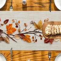 Nappe de table personnalisable, motif floral pastoral moderne, imprimé citrouille, pour Thanksgiving, écologique, imperméable, résistante à l'huile et à la chaleur