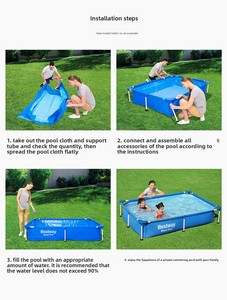<span class=keywords><strong>Piscine</strong></span> <span class=keywords><strong>tubulaire</strong></span> rectangulaire en PVC authentique et épaisse, avec structure de support renforcée, pour enfants, usage domestique et événementiel - Product Image 4