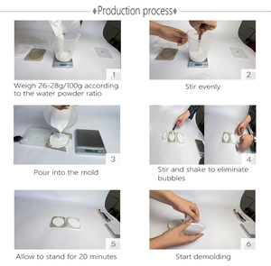 วัสดุทำมือสำหรับงานปูนปลาสเตอร์ DIY ความแข็งสูง ทนทาน เจสโมไนต์ สีเรซิ่นยิปซัม ผงหล่อแบบอีโค 2400 เมช ไม่มีฟองอากาศ - Product Image 5