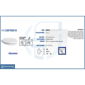 Siège de toilette thermoformé à double charnière D031 - Product Image 2