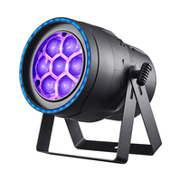 Projecteur PAR LED 7x40W RGBW 4-en-1 Effet Œil d'Abeille avec Contrôleur DMX 512 et Zoom, Lumière de Scène avec Bande LED pour DJ, Discothèque et Fêtes