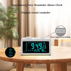 LCD đồng hồ kỹ thuật số với BT loa đài phát thanh ghi bằng giọng nói thức dậy đồng hồ người già thuốc nhắc nhở đồng hồ báo thức - Product Image 4