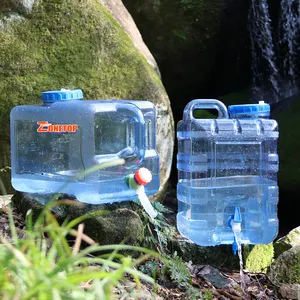 Recipiente portátil para água de 5 galões, novo material portátil para uso externo, 19 litros, 20 litros, com tampa, 100%