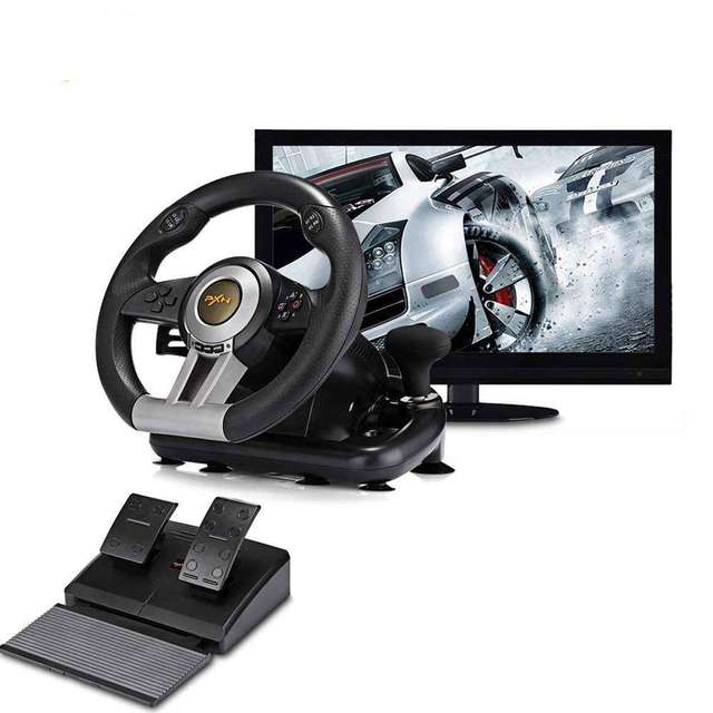 SUNDI PXN-V3II High Quality Wired Simulator Game Racing Wheel Steering With Pedals for PC/PS4/Switch