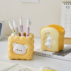 Porte-crayons en forme d'animal, style crème, mignon, pour étudiants, décoration de bureau, rangement, enseignement - Product Image 1