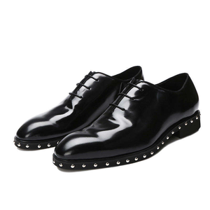 Zapatos de Vestir Formales de Cuero Genuino para Hombre, Decorados con Remaches Negros de Lujo, Zapatos Oxford Hechos a Mano al por Mayor - Product Image 2