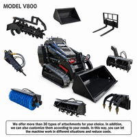 Harga Terbaik Compact Skid Steer Loader V800 Diesel Euro 5 Emission dengan Quick Attach Bucket Dijual di Alibaba International
