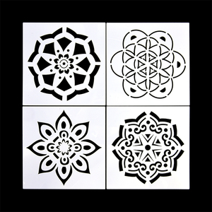 Ensemble de pochoirs muraux en PET Xinbowen MB-1313 en gros, 16 pièces, pochoirs <span class=keywords><strong>mandala</strong></span> réutilisables - Product Image 3