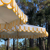 Parasol de luxe blanc à prix d'usine, grand format, durable, avec bord festonné, pour jardin, table, plage, hôtel