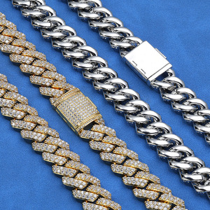 Bracelets chaîne cubaine Moissanite double rangée sur mesure, sertis à la main, style Hip Hop, en argent 925 plaqué or véritable, Iced Out, fabrication sur mesure, ODM B2B - Product Image 6