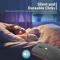 Souris USB sans fil moderne mini RGB rétroéclairée 2,4 G double mode Bluetooth 5.2 rechargeable avec suivi optique pour ordinateur portable