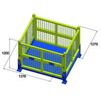 Équipement logistique, cage de stockage en métal de 1 tonne, panier, boîte, conteneur, cage en acier à mailles métalliques, caisse pour pièces automobiles