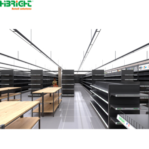 Estantería Góndola de Supermercado Gris Oscuro de Alta Resistencia, Estante de Exhibición Minorista Independiente con Panel Perforado para Tiendas - Product Image 6