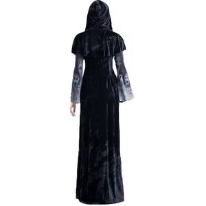 Disfraz de Halloween al por mayor para mujer adulta, disfraz de Grim Reaper, vestido largo, disfraz de vampiro con calavera aterrador - Product Image 5