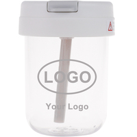 Nouvelle Bouteille d'Eau en Plastique Mignonne et Compacte de 300 ml, Sans BPA, avec Paille et Logo, Idéale pour le Bureau et l'Hydratation – Offre Spéciale