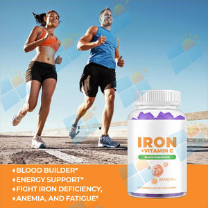 סוני יצרן מקורי (OEM) יצרן עיצוב מקורי (ODM) מותג פרטי בכמויות גדולות, סוכריות גומי טבעוניות וחלאלות עם 20 מ\\\"ג ברזל וויטמין C לתמיכה חיסונית לילדים ומבוגרים - Product Image 6