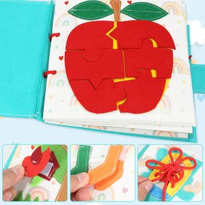 Jouet sensoriel Montessori pour enfants, jouet cognitif d'apprentissage précoce, en feutre lavable, pour enfant en bas âge - Product Image 3