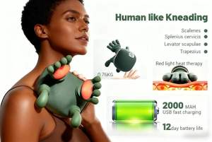 Meilleures ventes : Masseur portable sans fil pour le cou et les épaules avec chaleur, Shiatsu 4D pour améliorer la fatigue du cou et la flexibilité musculaire - Product Image 3