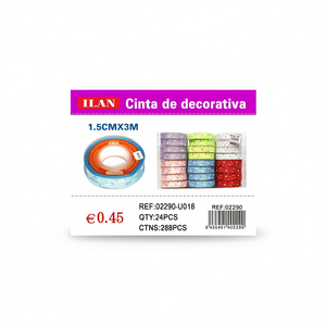 Ilan Decorative Tape 1.5Cm X 3M Assorted Colors For Crafting And Gift Wrapping - Product Image 2