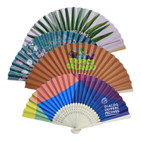 [JE SUIS VOTRE FAN] Éventail en papier promotionnel personnalisé imprimé en bambou, éventail pliable à main