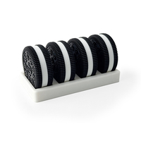 Boîte de rangement de câble de données en forme de biscuit Oreo Artisanat en plastique noir pour organiser plusieurs dates