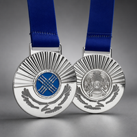 Médaille sportive personnalisée plaquée or avec emblème du Kazakhstan - Édition 1ère place - Fabricant Noble
