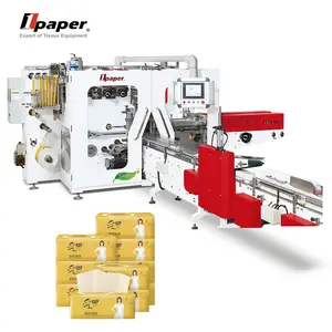 Línea de producción de fábrica V máquina de fabricación de cajas de pañuelos faciales de papel tisú automático plegable