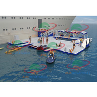 Nouveau produit famille ponton Bana pont eau loisirs île dérive quai gonflable flottant plate-forme Aqua fête tapis avec tente