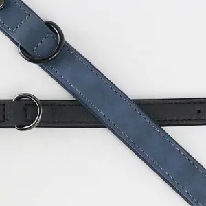 collar de perro de grabado Suppliers-Engravable Rolled Leather Martingale Dog Collar Popular Cheap Price