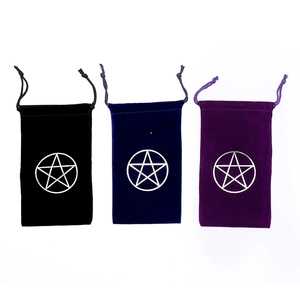Sac en velours Tarot Oracle pour cartes, personnalisé, imprimé, pour bijoux à cordon coulissant réutilisable - Product Image 1