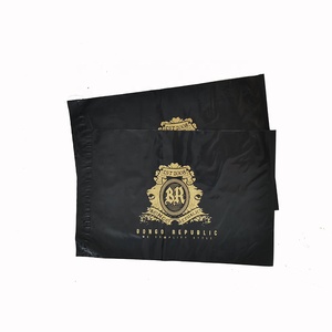 Bolsa de paquete de plástico autoadhesiva, logotipo dorado personalizado, estampado Biodegradable, envío por correo postal - Product Image 4