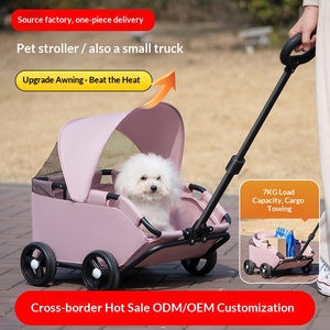 LOVEPET MINI09 Versión Mejorada, Carrito para Mascotas de Acero al Carbono con 4 Ruedas para Perros y Gatos, Plegable, Ligero, para Todas las Estaciones - Product Image 1