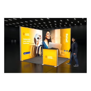 Easily Install Collapsible Tension Fabric PCC 3x3 <strong>Exhibition</strong> Booth <strong>Stall</strong> Stand Fabrication For Display